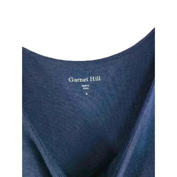 Garnet Hill Cotton Sleeveless Jersey Tank Midi Dress Blue Size Small - Picture 2 of 6